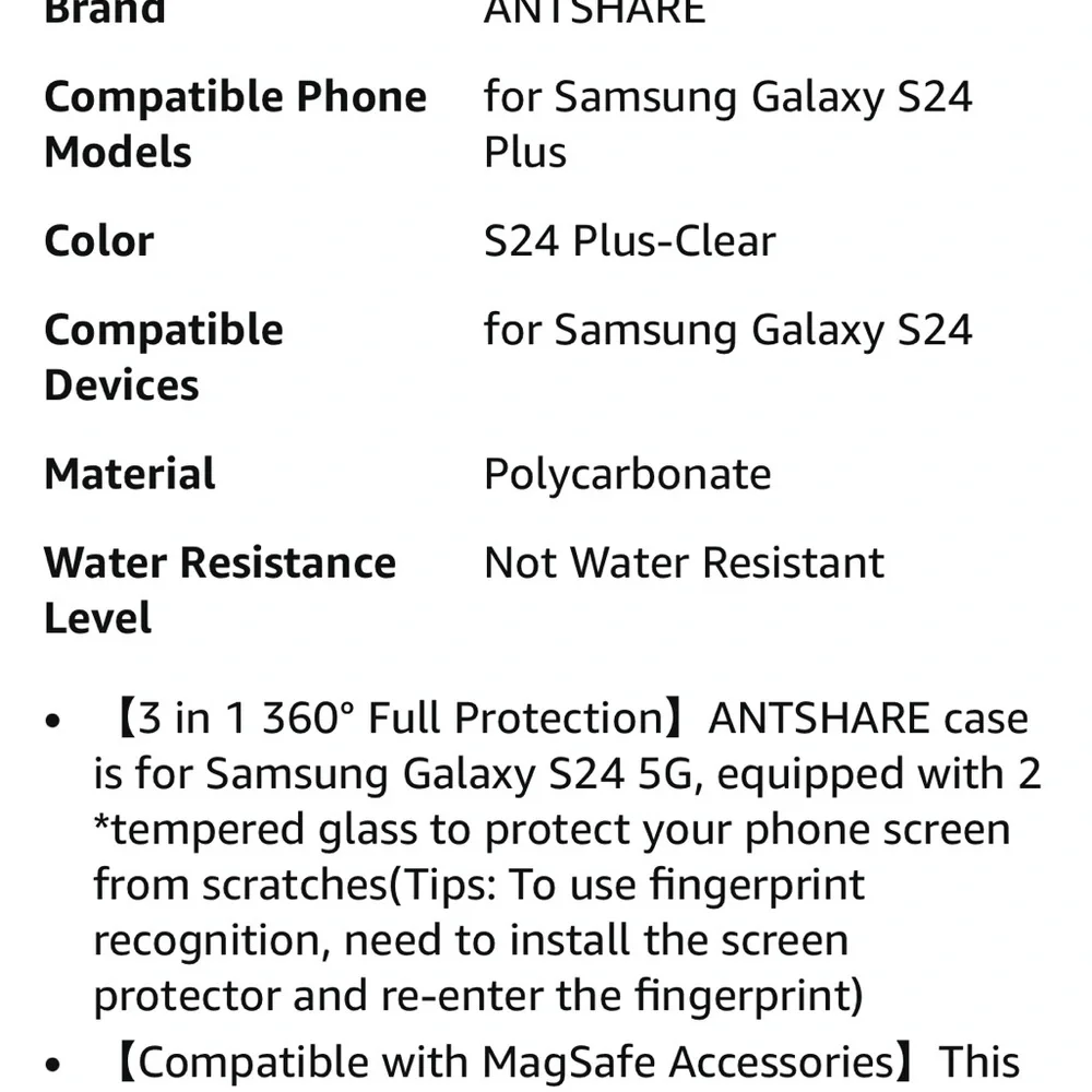 Samsung Clear Phone Case with Screen Protector